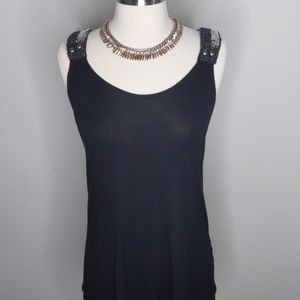 Robin K Black Tank Top Size Large